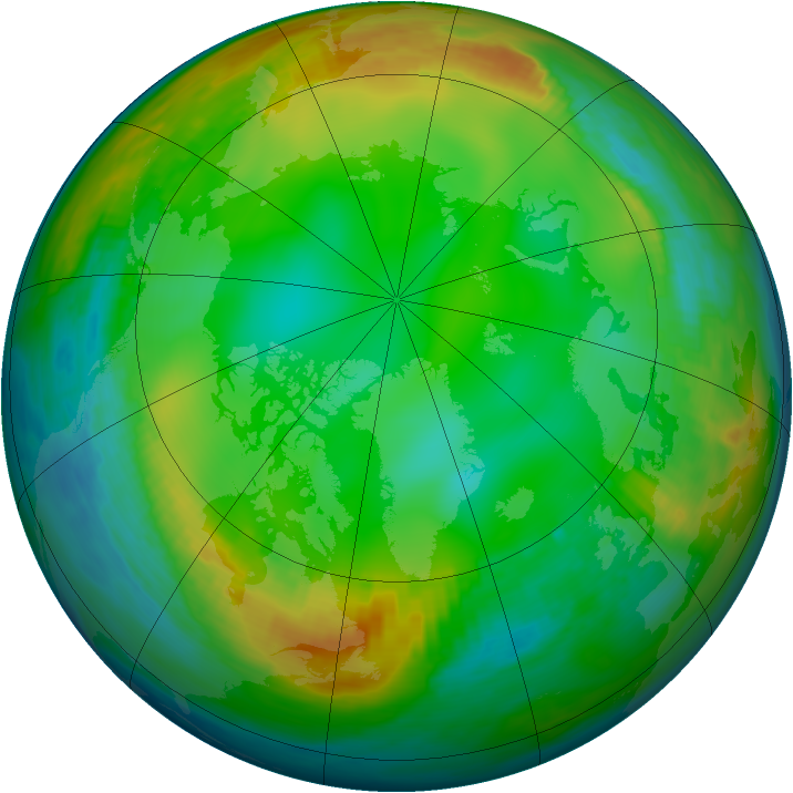 Arctic ozone map for 21 December 1980
